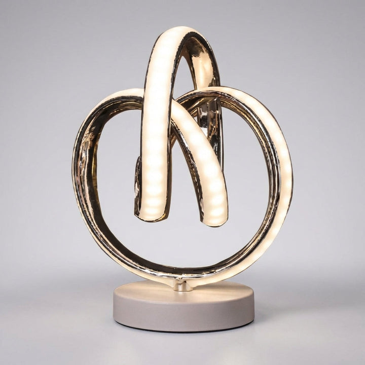 Stylish LED curved table lamp, ideal accent lighting for a contemporary living space.
