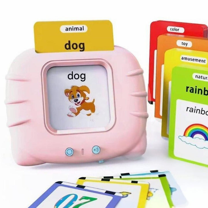 Bilingual learning cards, talking Spanish & English for young children.