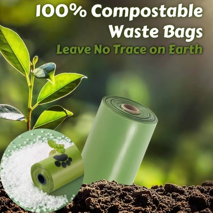 Bulk pack of biodegradable dog waste bags & dispenser. Strong, leak-proof for daily, eco-conscious pet cleanup.