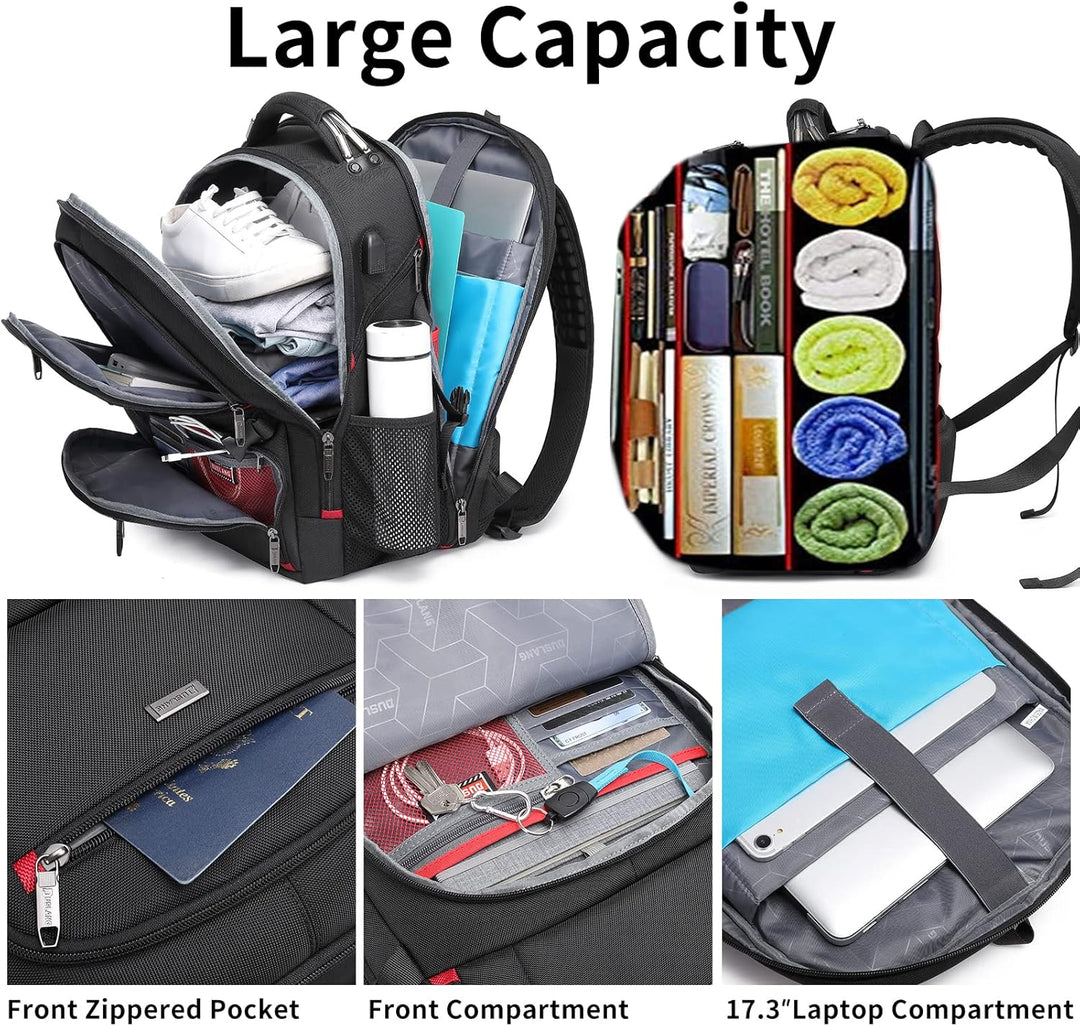 Extra large 50L commuter backpack for laptops, waterproof & includes a convenient USB port