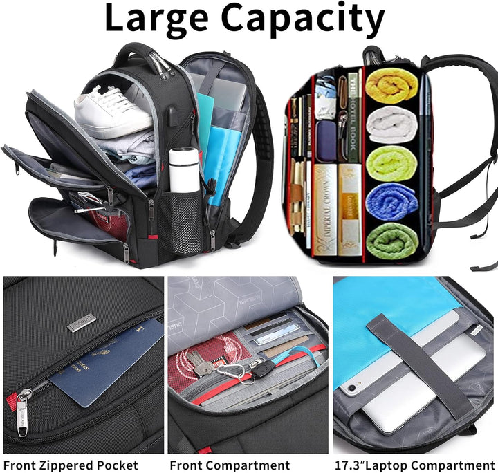 Extra large 50L commuter backpack for laptops, waterproof & includes a convenient USB port