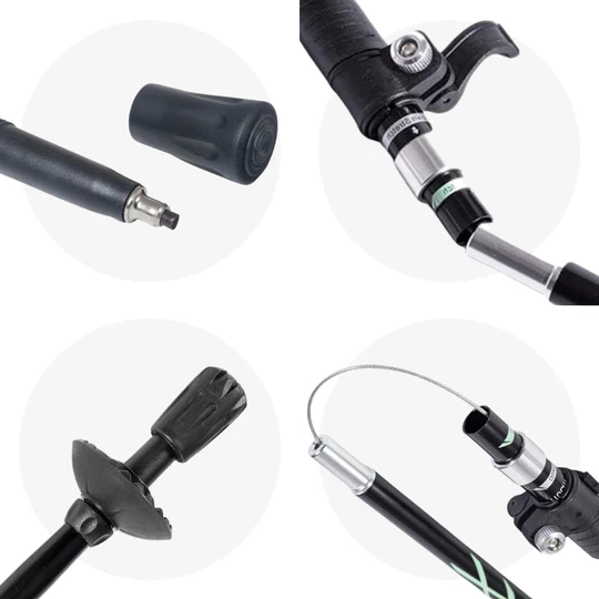 Unisex retractable hiking stick, a durable & portable alloy steel trekking pole for outdoor gear.