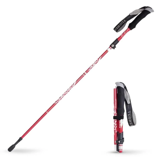 Durable, retractable alloy steel hiking stick for stability on varied trails. Essential walking aid.