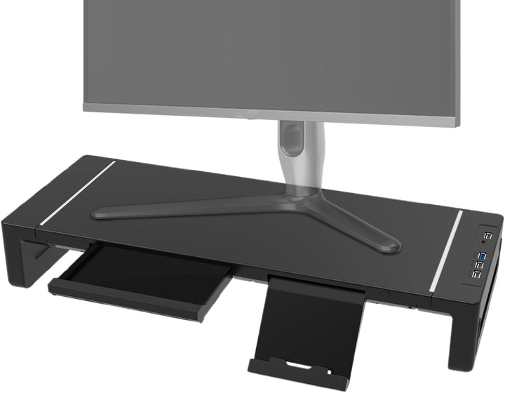 Complete desk solution: monitor stand, desk organizer, and USB hub all in one sleek design