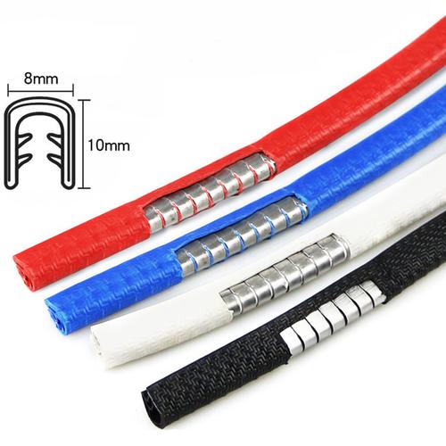 Universal fit DIY car door edge guard trim, flexible strip for easy installation & exterior paint protection.