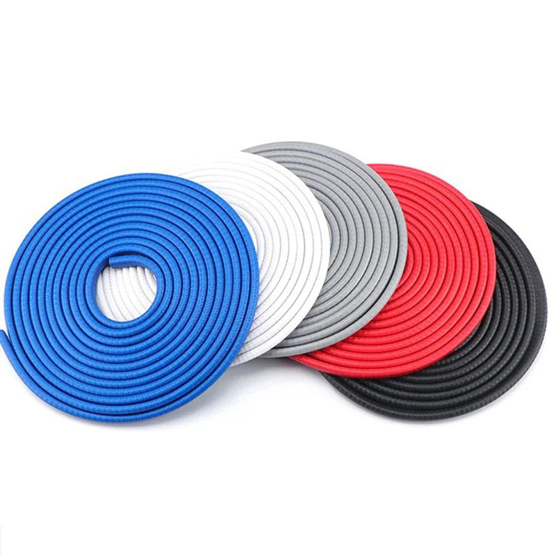 Durable black rubber car door edge guard trim strip, vehicle exterior protection from scratches & paint chips.
