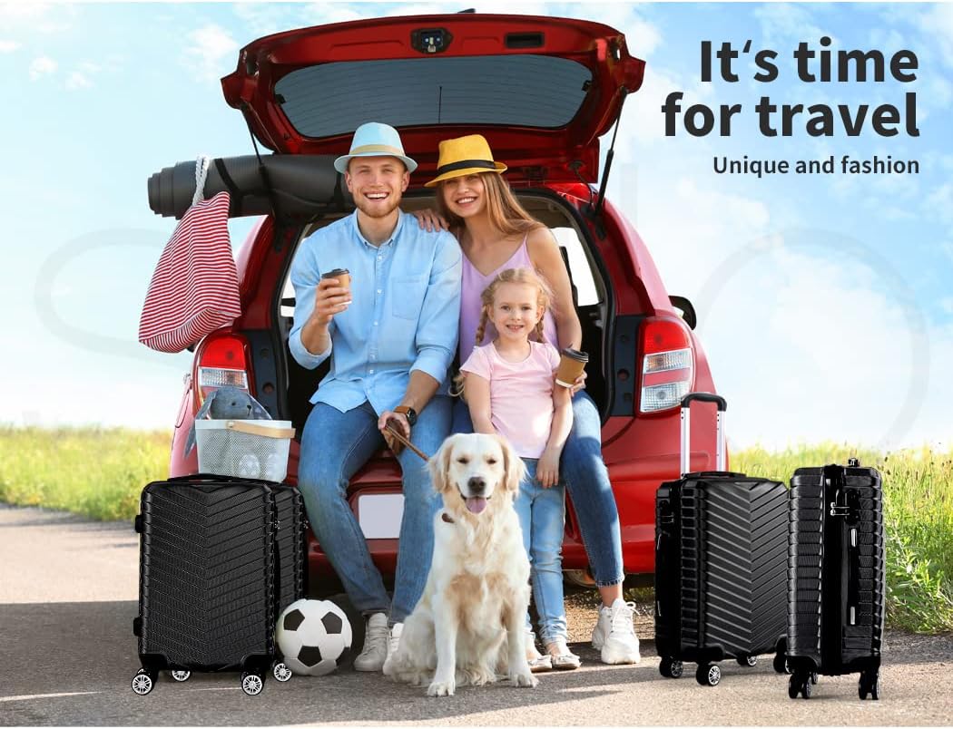 Compact black hardshell luggage, ideal lightweight carry-on for quick trips & cabin travel.