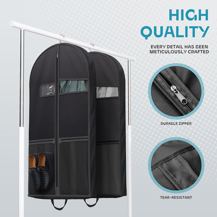 White unisex travel suit bag, durable and perfect for protecting dresses