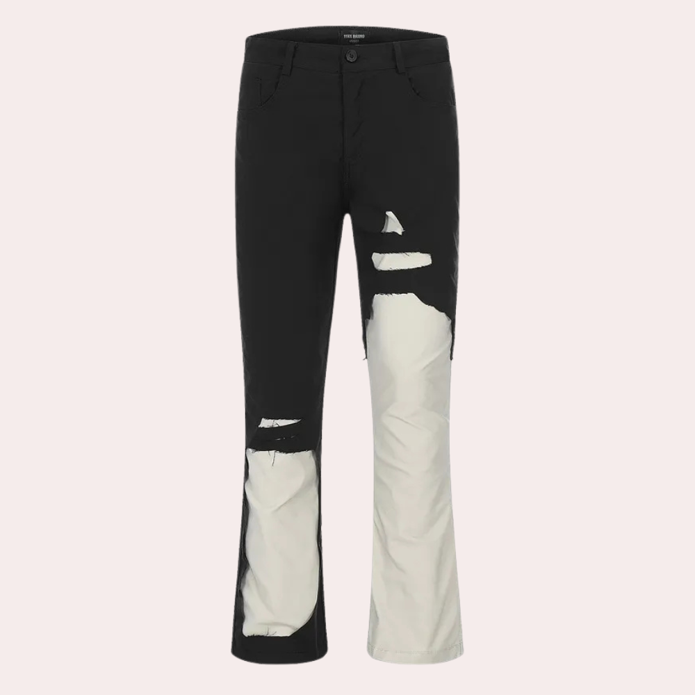 Timeless men's casual black cotton pants, straight fit. Designed for comfortable, versatile wear, enhancing men's fashion.