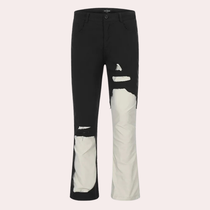 Timeless men's casual black cotton pants, straight fit. Designed for comfortable, versatile wear, enhancing men's fashion.