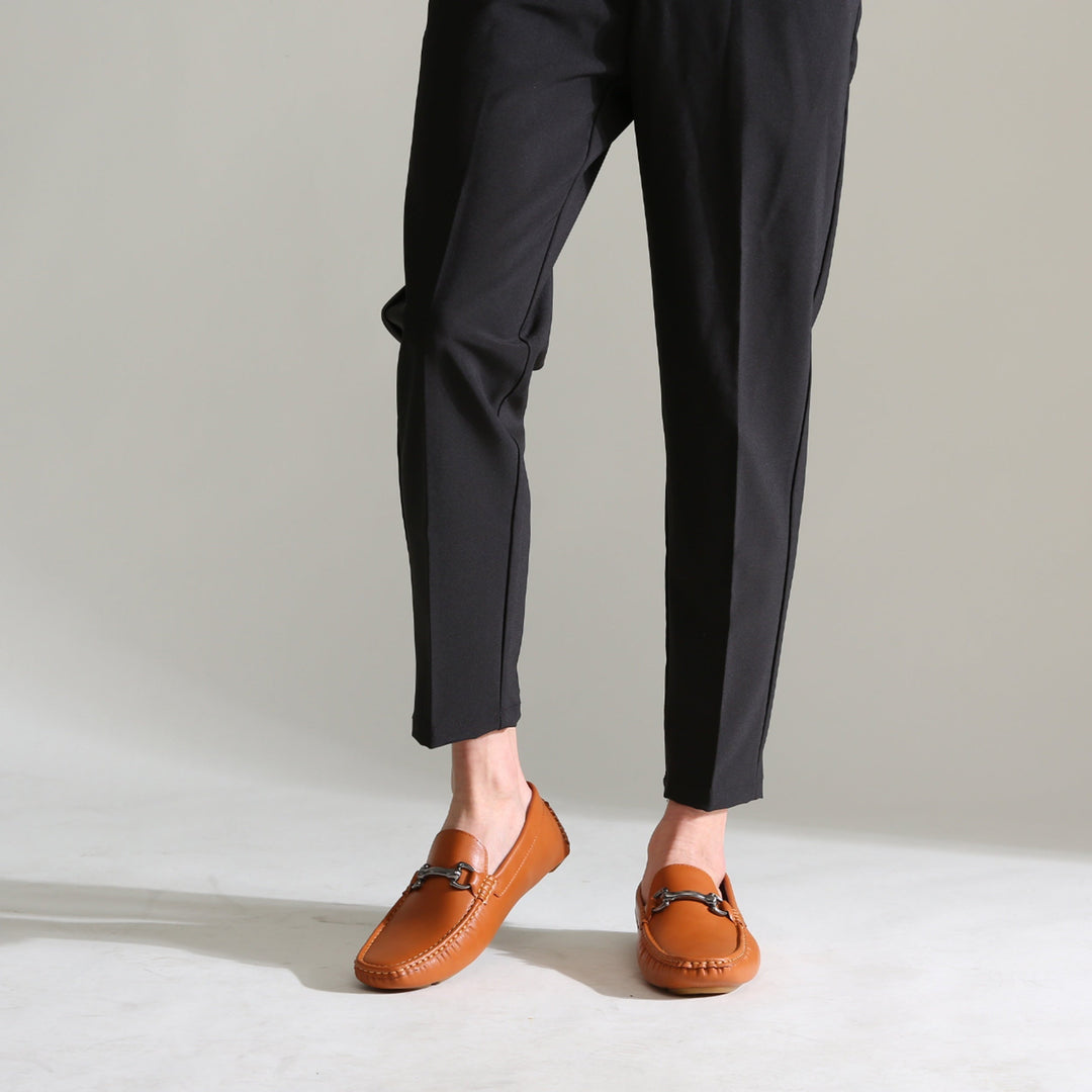 Elegant men's classic slip-on loafers. Premium formal dress shoes for sophisticated men's fashion.