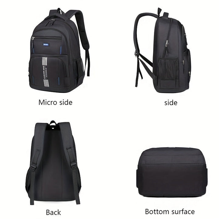 Men's versatile large capacity travel backpack used for a weekend trip, durable and comfortable.