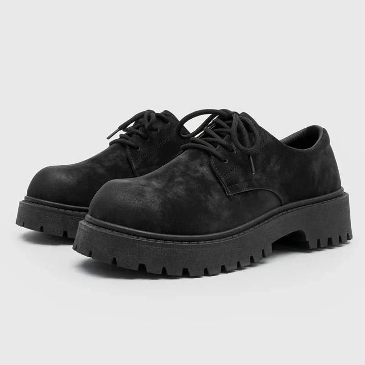 Comfortable men's brown derby shoes with a thick sole, suitable for both formal and casual outfits.