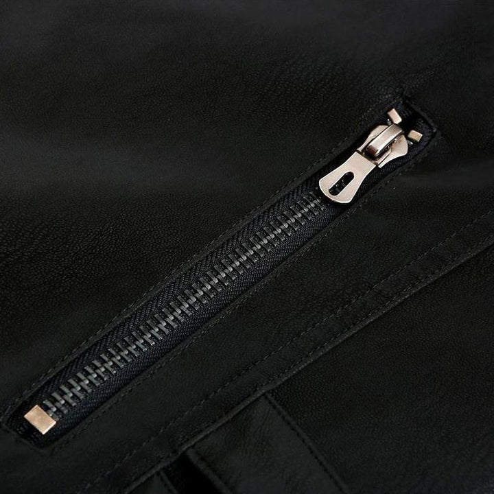Men's durable Titanium Rogue brown leather jacket. Sleek, stylish outerwear perfect for casual or biker apparel.