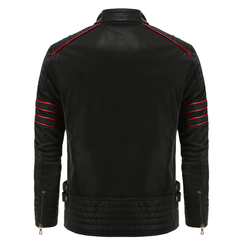 Durable brown Men's Titanium Rogue leather jacket. Rebel style men's apparel, sleek and perfect for biker fashion.
