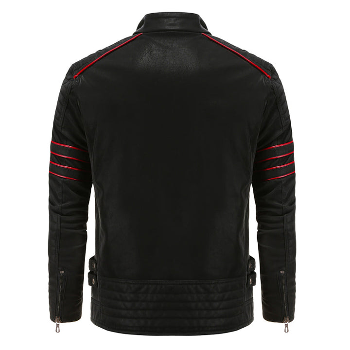Durable brown Men's Titanium Rogue leather jacket. Rebel style men's apparel, sleek and perfect for biker fashion.