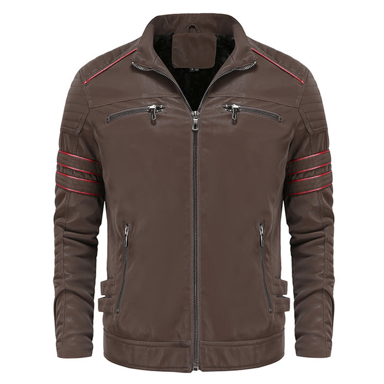 Brown Titanium Rogue men's leather jacket. Stylish and durable outerwear for a casual fashion statement.