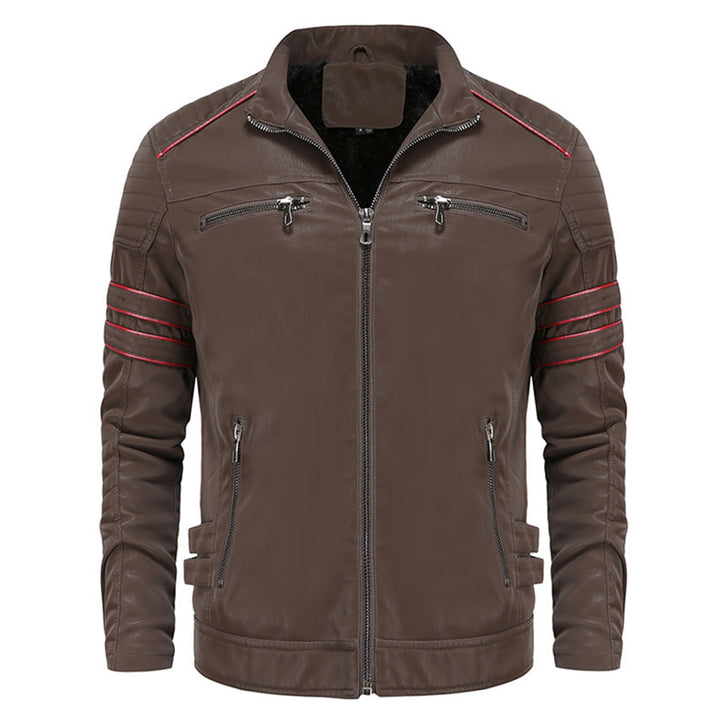 Brown Titanium Rogue men's leather jacket. Stylish and durable outerwear for a casual fashion statement.