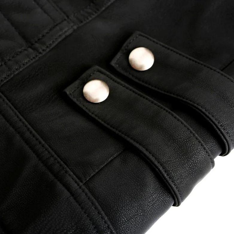 Fashionable Men's Titanium Rogue leather jacket. Durable, sleek, and perfect for men's casual and biker style.