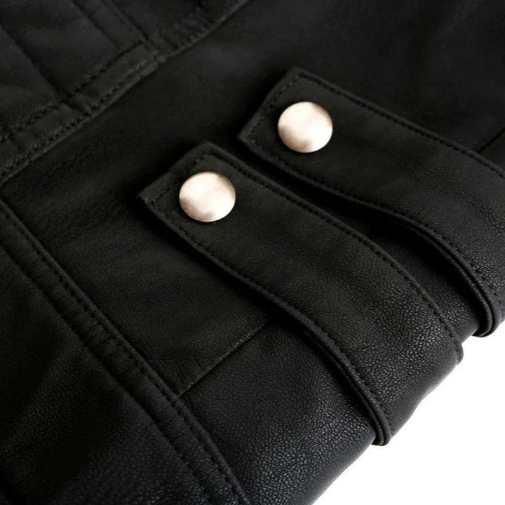 Fashionable Men's Titanium Rogue leather jacket. Durable, sleek, and perfect for men's casual and biker style.