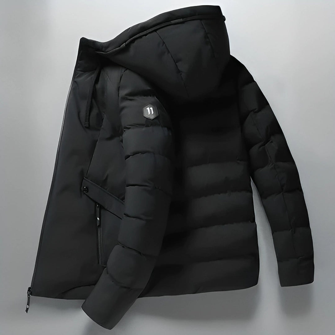 Durable Arwin men's waterproof winter parka, warm & fleece-lined for cold weather outdoor adventures.