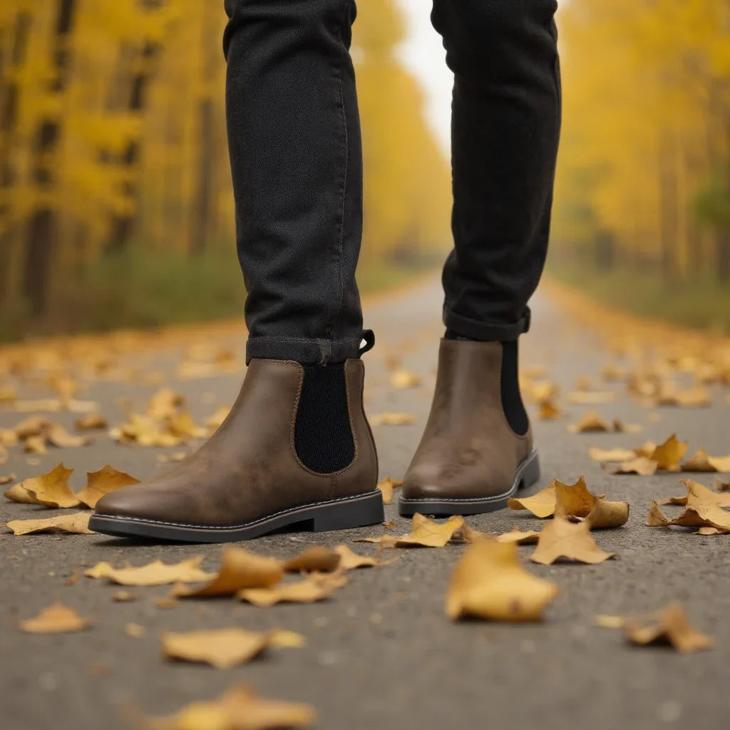 Sienna Men's Wyndham Chelsea Boots; classic & durable dress boots for versatile men's fashion.