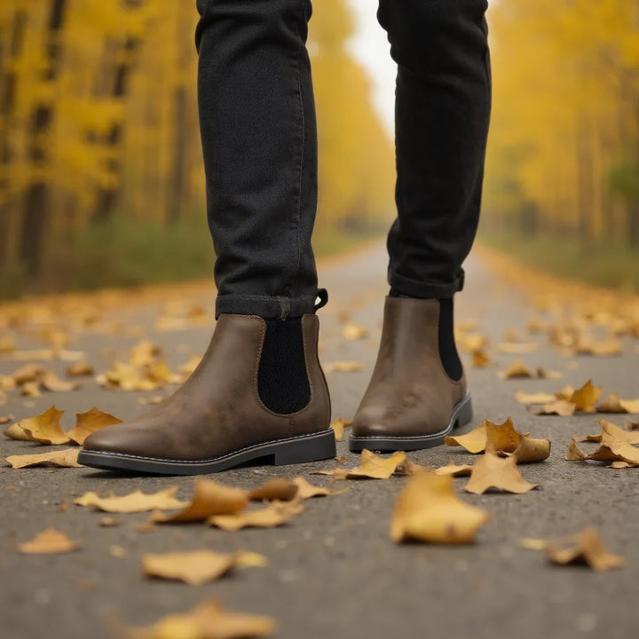 Sienna Men's Wyndham Chelsea Boots; classic & durable dress boots for versatile men's fashion.