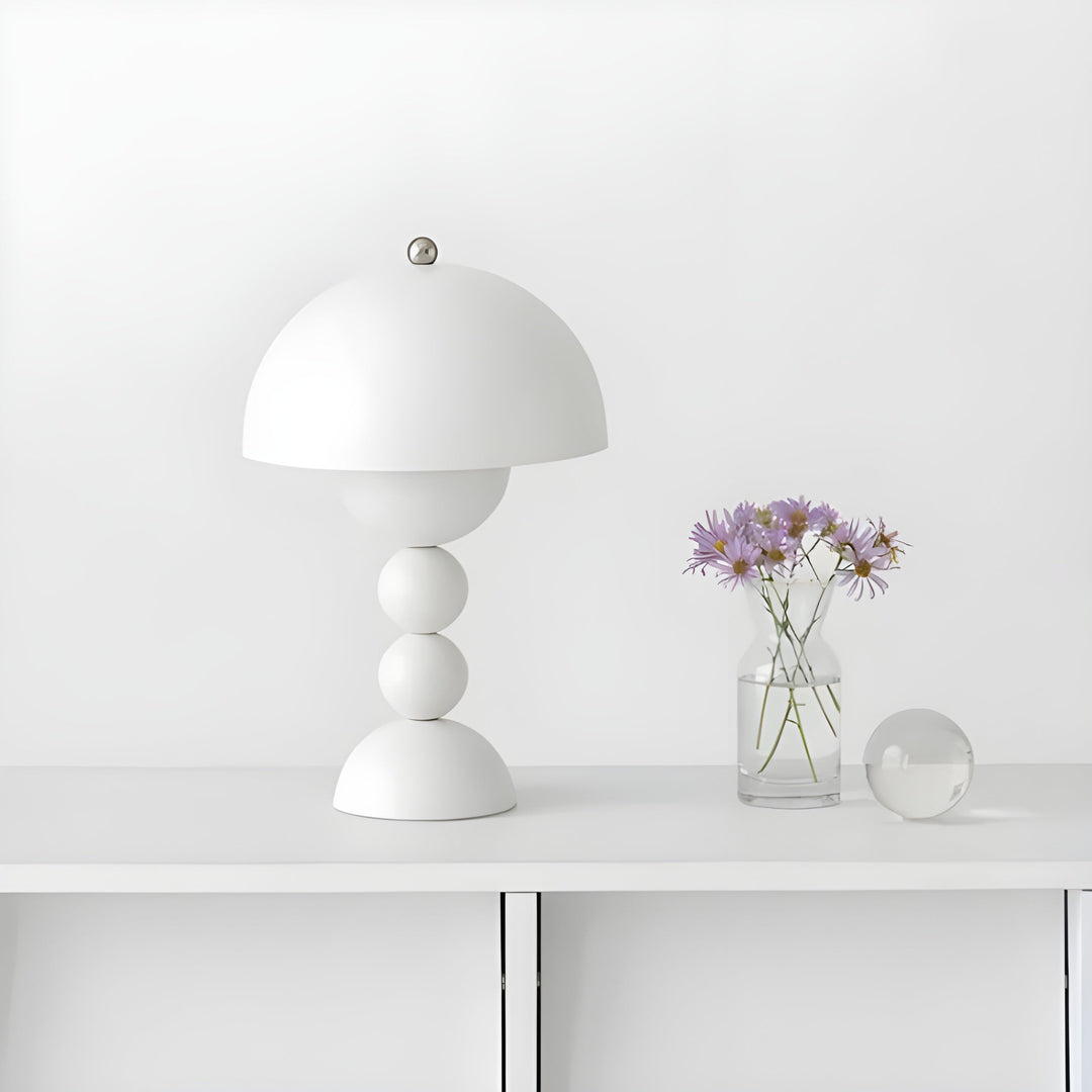 Yellow Nordic accent lamp, portable LED, brings stylish and warm lighting to homes.