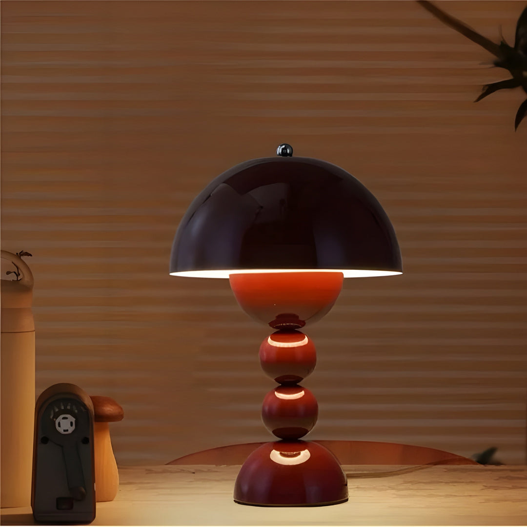 White minimalist LED accent lamp, Scandinavian design, energy-saving dimmable light.