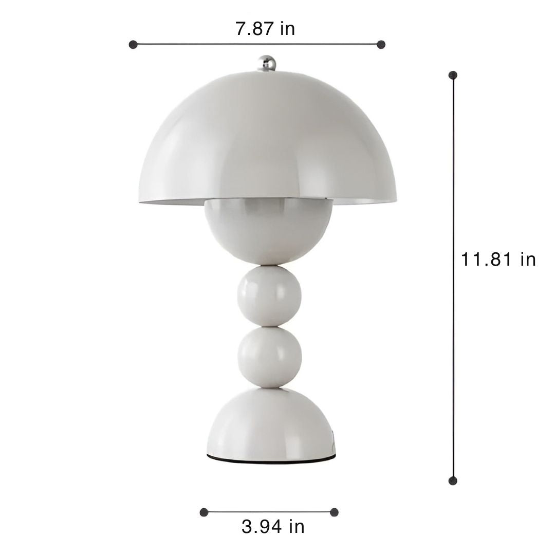 White Scandinavian dimmable LED accent lamp, minimalist and elegant home lighting.