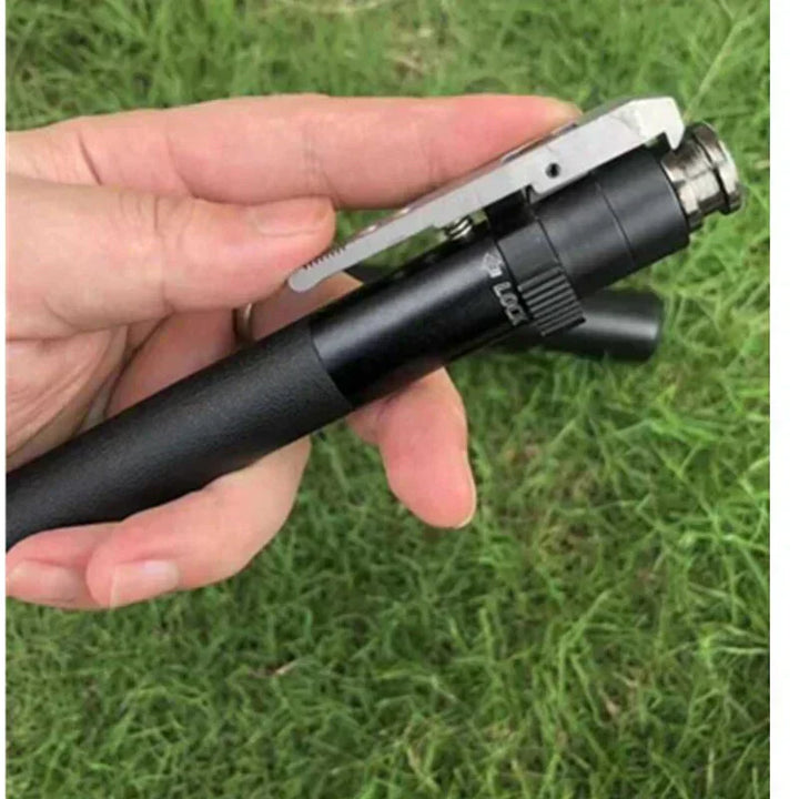 New unisex hiking gear: black collapsible aluminum trekking poles, perfect for outdoor adventures & support.