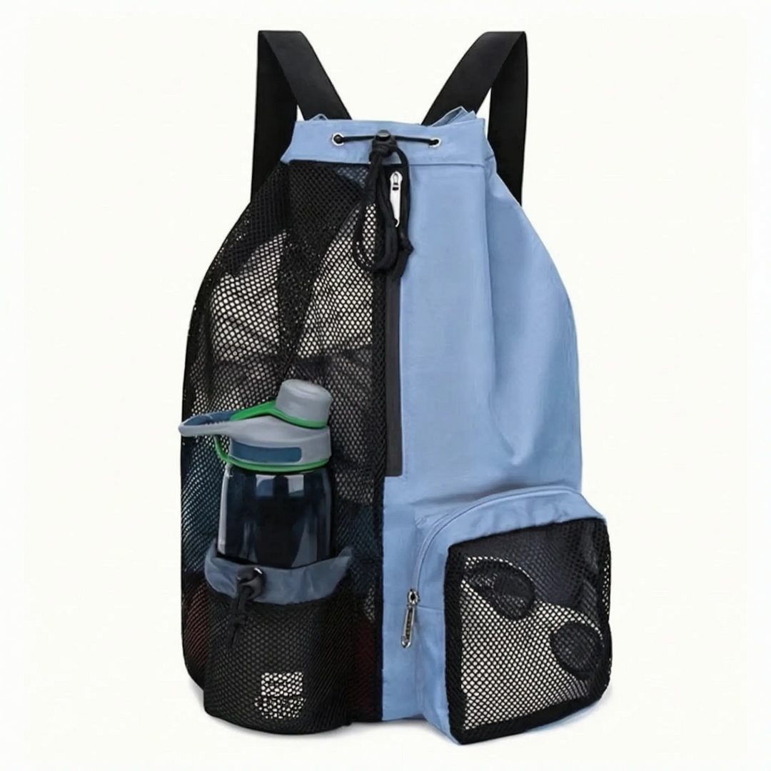 Durable black nylon drawstring fitness bag, great for gym workouts and sports activities.