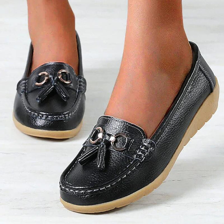 Supportive women's orthopedic walking loafers for ultimate comfort & foot health, versatile style.