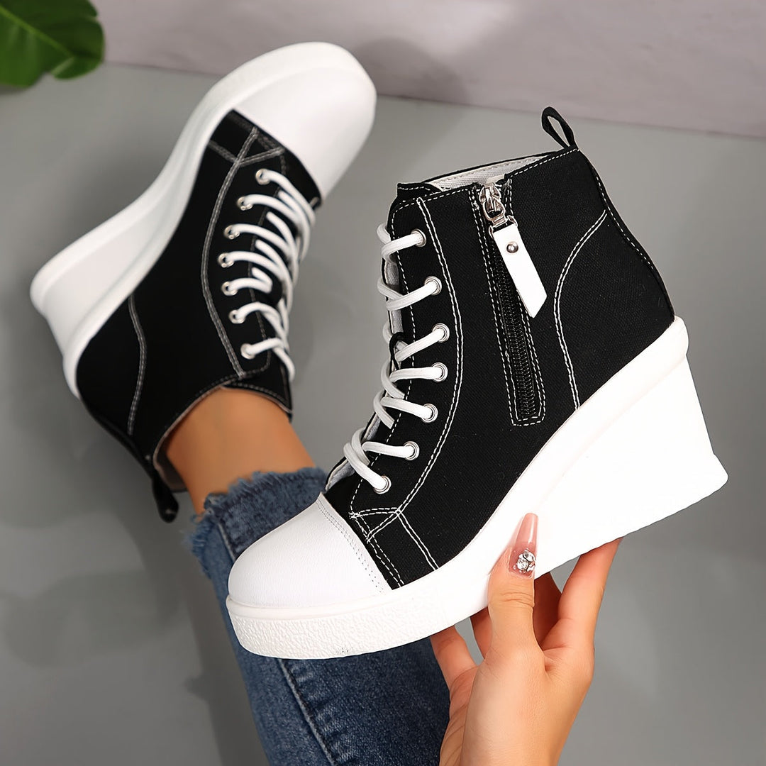 Comfort Wedge Sneakers for Women, perfect for everyday style with a hidden lift feature.