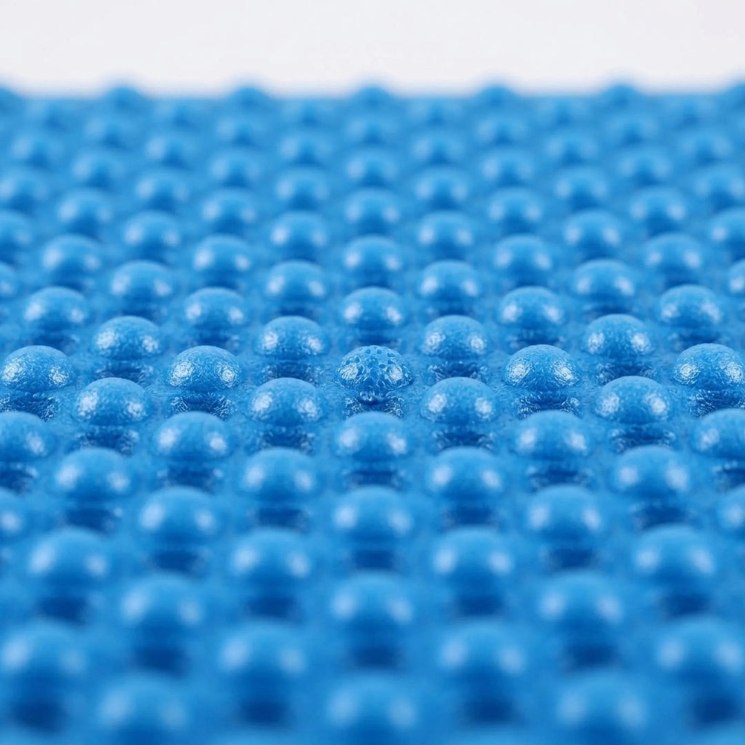 Unisex ultralight blue camping mat, foldable for hiking & outdoor travel.