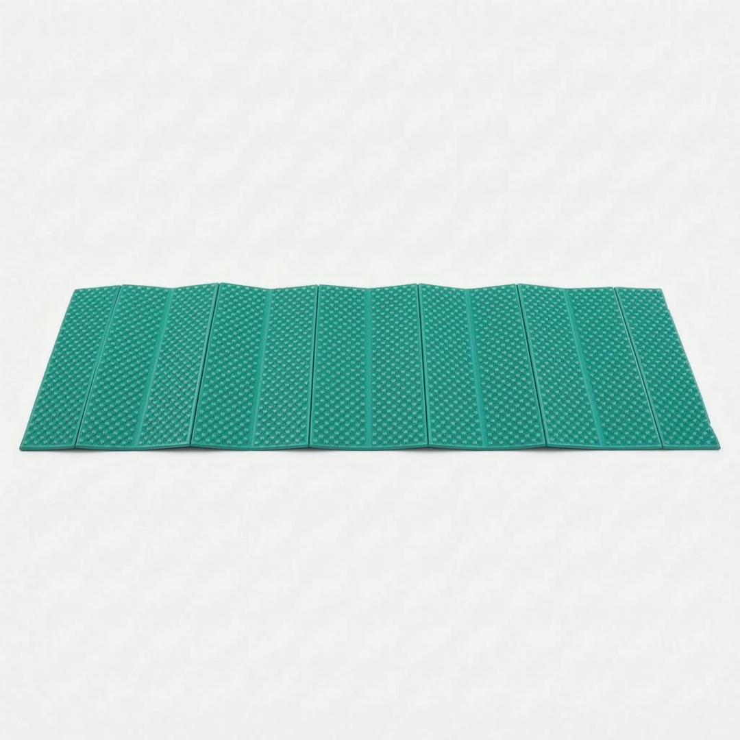 Blue ultralight foldable closed-cell sleeping pad for outdoor camping & hiking.
