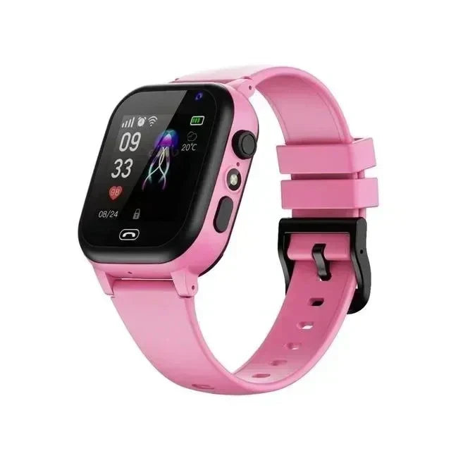 Pink Kids' GPS smartwatch with real-time location tracking & SOS for child safety and parent peace of mind.