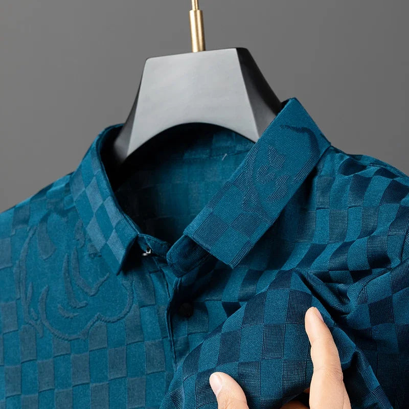 Blue men's classic polo shirt for effortless style, comfortable casual wear.