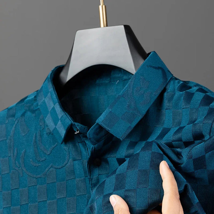 Blue men's classic polo shirt for effortless style, comfortable casual wear.