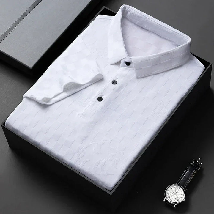 Blue men's classic polo, a versatile short sleeve shirt for casual and smart looks.