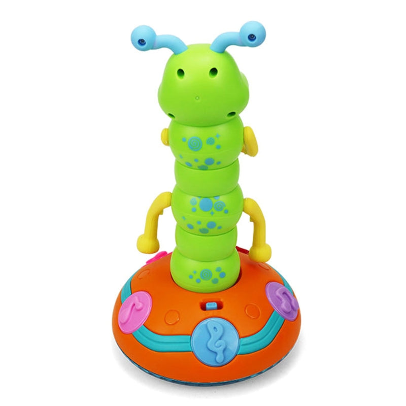 Engaging musical caterpillar toy for infants and toddlers, promoting sensory exploration & interactive play.