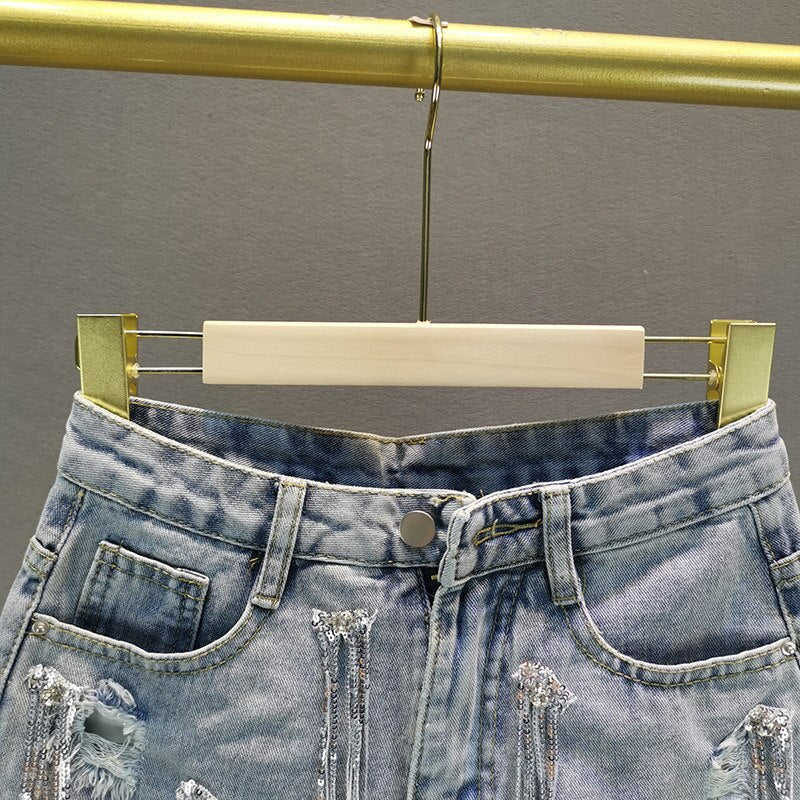 Soft blue women's comfort shorts. Versatile design for everyday casual wear, perfect for summer & warm weather.