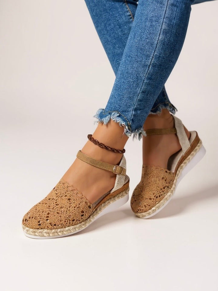 Bohemian espadrille platform sandals for women, perfect for summer casual wear.