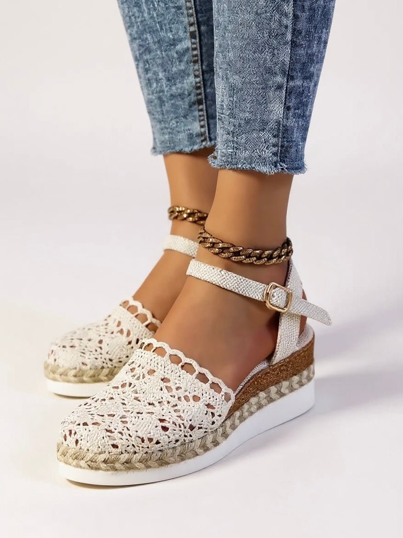 Chic women's boho espadrille platform sandals, ideal for casual summer outfits.