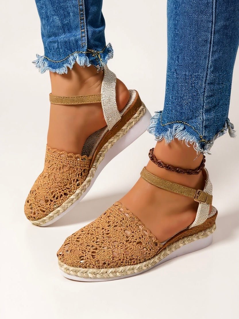 Summer espadrille platform sandals, bohemian style, comfortable for women.