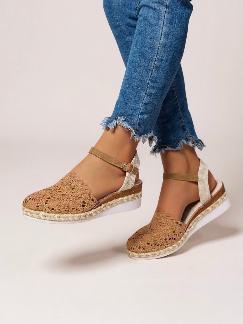 Casual women's boho espadrille platform sandals, ideal for beach & warm weather.
