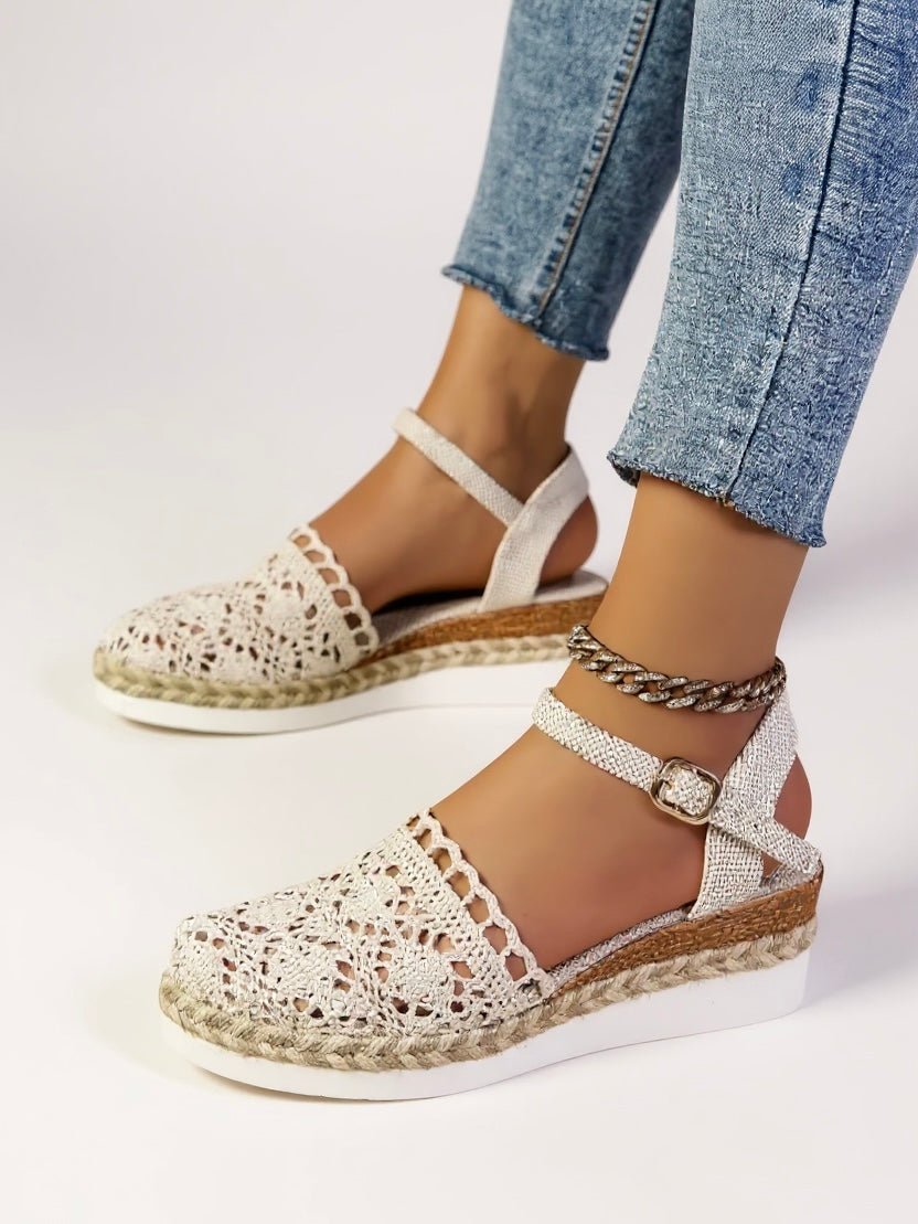Boho espadrille platform sandals for women, perfect for summer vacations.
