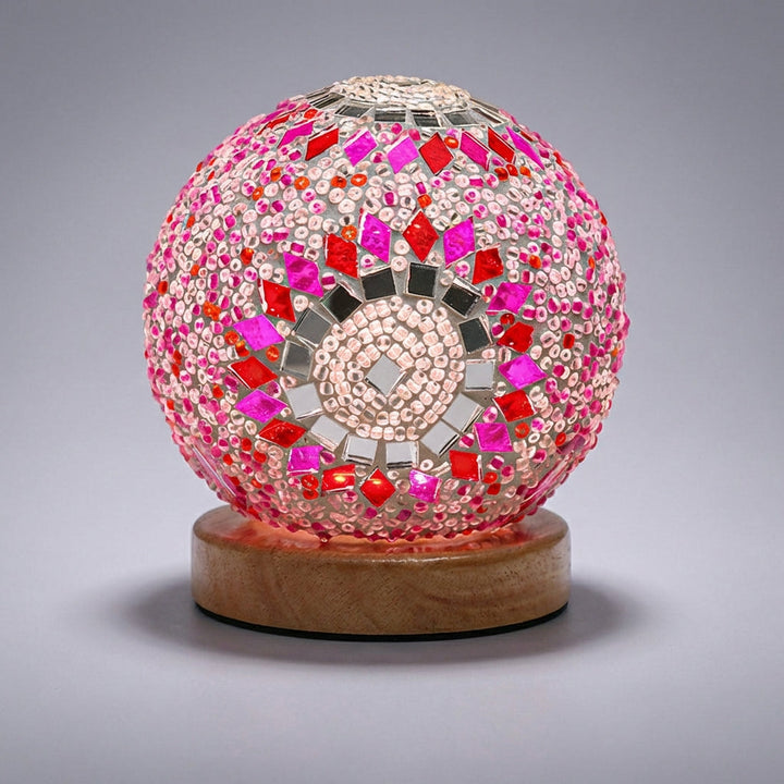 Bohemian Style Round Mosaic Table Lamp