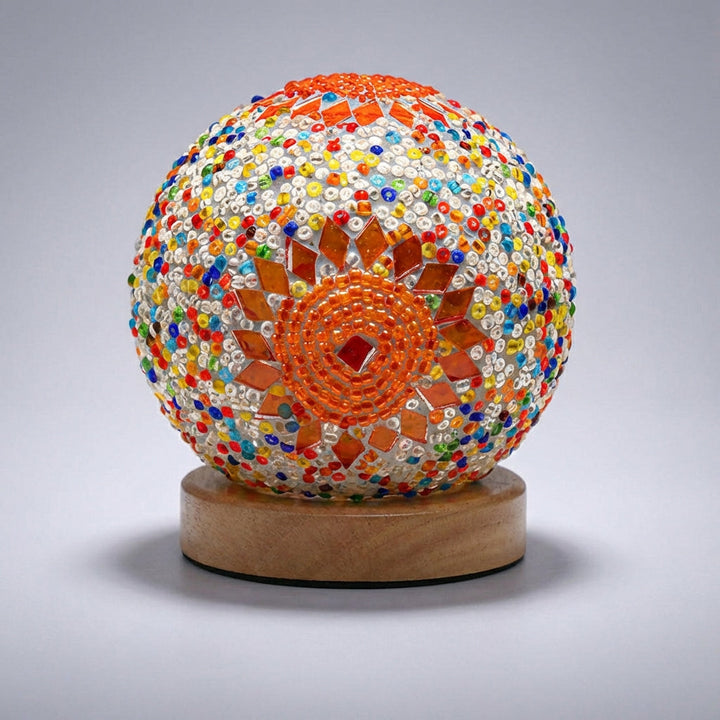 Bohemian Style Round Mosaic Table Lamp