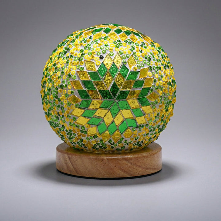 Bohemian Style Round Mosaic Table Lamp